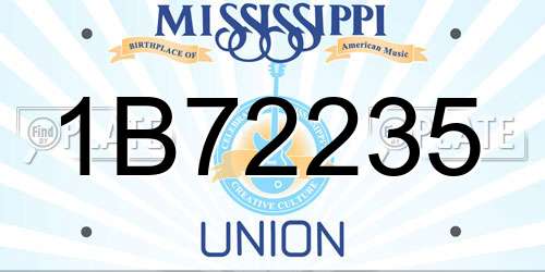 1B72235 Mississippi License Plate