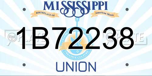 1B72238 Mississippi License Plate