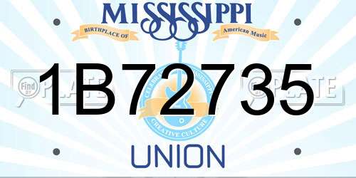 1B72735 Mississippi License Plate
