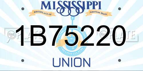 1B75220 Mississippi License Plate