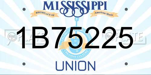 1B75225 Mississippi License Plate