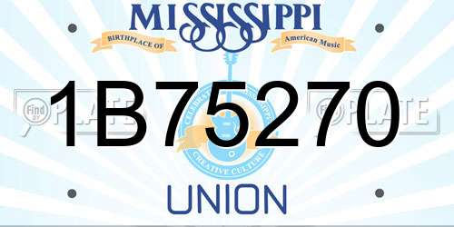 1B75270 Mississippi License Plate