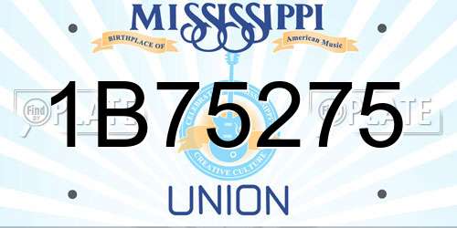 1B75275 Mississippi License Plate