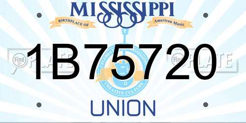 1B75720 Mississippi License Plate