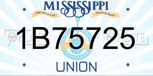 1B75725 Mississippi License Plate