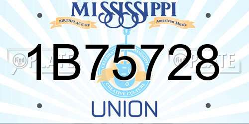 1B75728 Mississippi License Plate