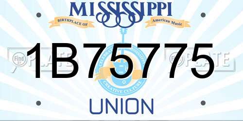 1B75775 Mississippi License Plate