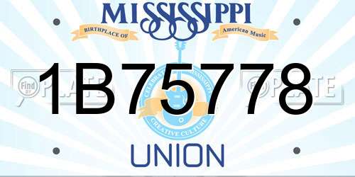 1B75778 Mississippi License Plate