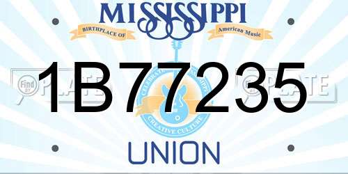 1B77235 Mississippi License Plate