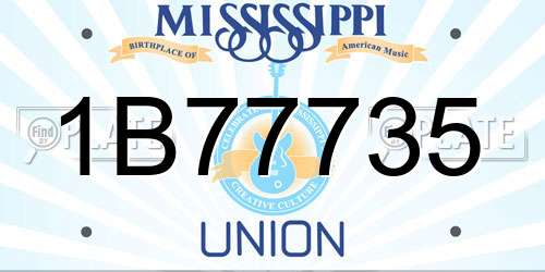 1B77735 Mississippi License Plate