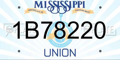 1B78220 Mississippi License Plate