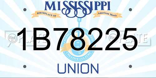 1B78225 Mississippi License Plate