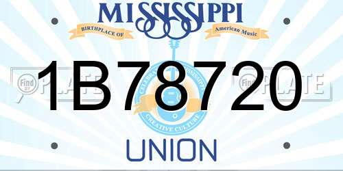 1B78720 Mississippi License Plate