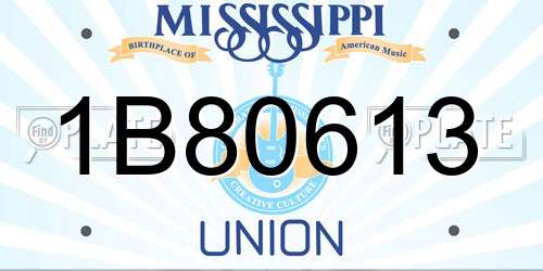 1B80613 Mississippi License Plate