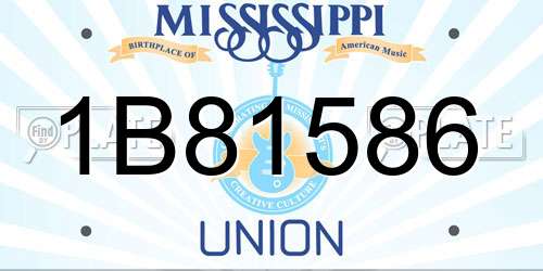 1B81586 Mississippi License Plate