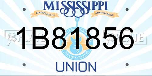 1B81856 Mississippi License Plate