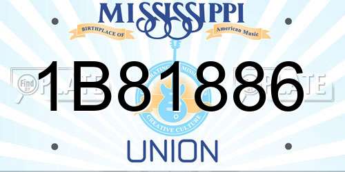 1B81886 Mississippi License Plate