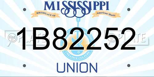 1B82252 Mississippi License Plate