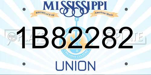1B82282 Mississippi License Plate