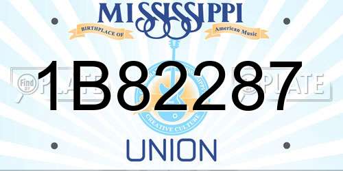 1B82287 Mississippi License Plate