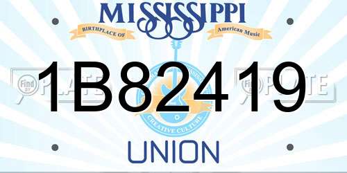1B82419 Mississippi License Plate