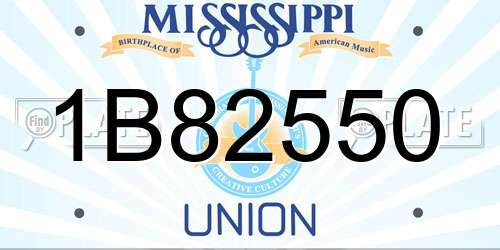 1B82550 Mississippi License Plate