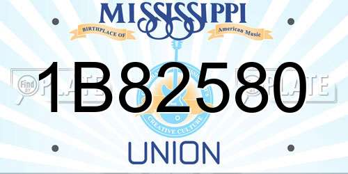 1B82580 Mississippi License Plate