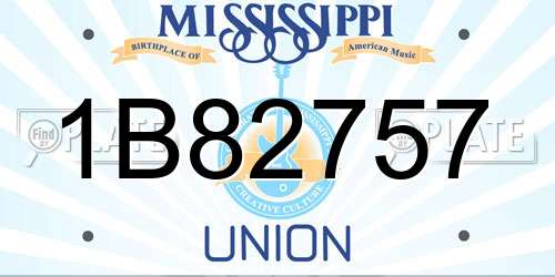 1B82757 Mississippi License Plate