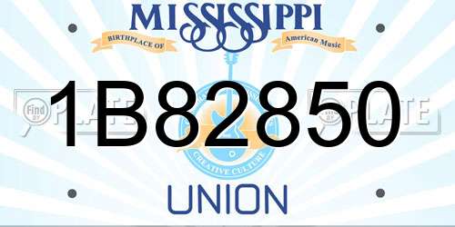 1B82850 Mississippi License Plate