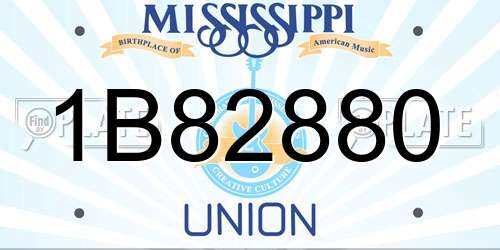 1B82880 Mississippi License Plate
