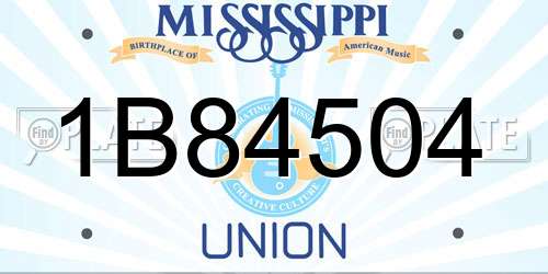 1B84504 Mississippi License Plate