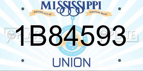 1B84593 Mississippi License Plate