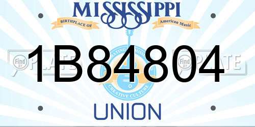 1B84804 Mississippi License Plate