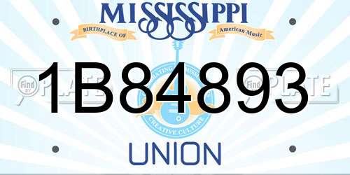 1B84893 Mississippi License Plate