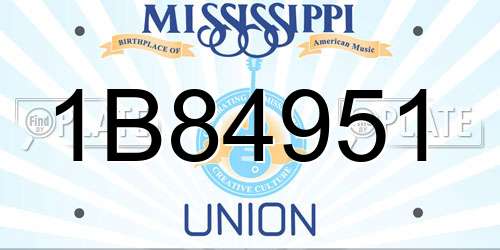 1B84951 Mississippi License Plate