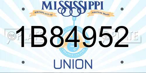 1B84952 Mississippi License Plate