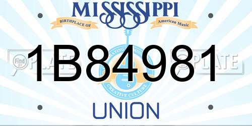 1B84981 Mississippi License Plate