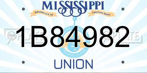 1B84982 Mississippi License Plate