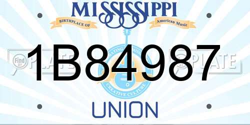 1B84987 Mississippi License Plate