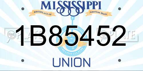 1B85452 Mississippi License Plate