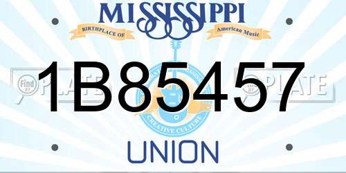 1B85457 Mississippi License Plate