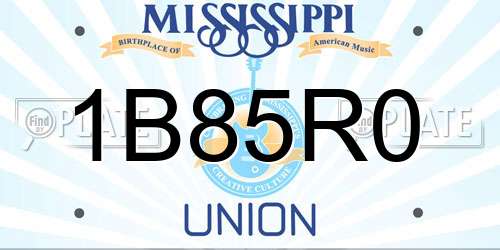 1B85R0 Mississippi License Plate