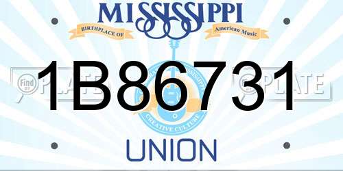 1B86731 Mississippi License Plate
