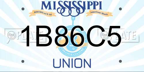 1B86C5 Mississippi License Plate