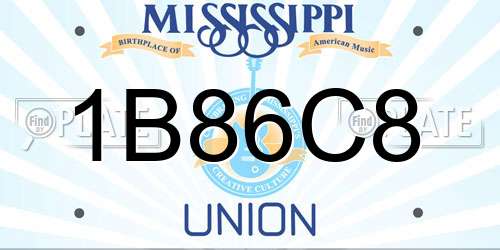 1B86C8 Mississippi License Plate