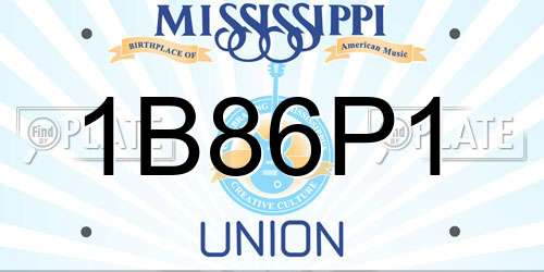 1B86P1 Mississippi License Plate
