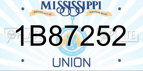 1B87252 Mississippi License Plate