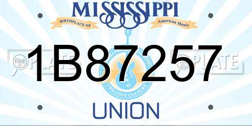 1B87257 Mississippi License Plate