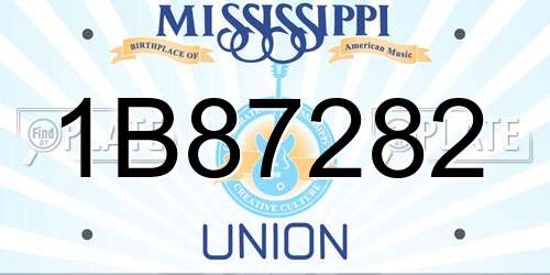 1B87282 Mississippi License Plate