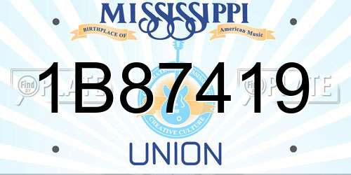 1B87419 Mississippi License Plate